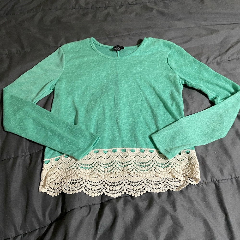Rue21 teal long sleeve, xs shirt